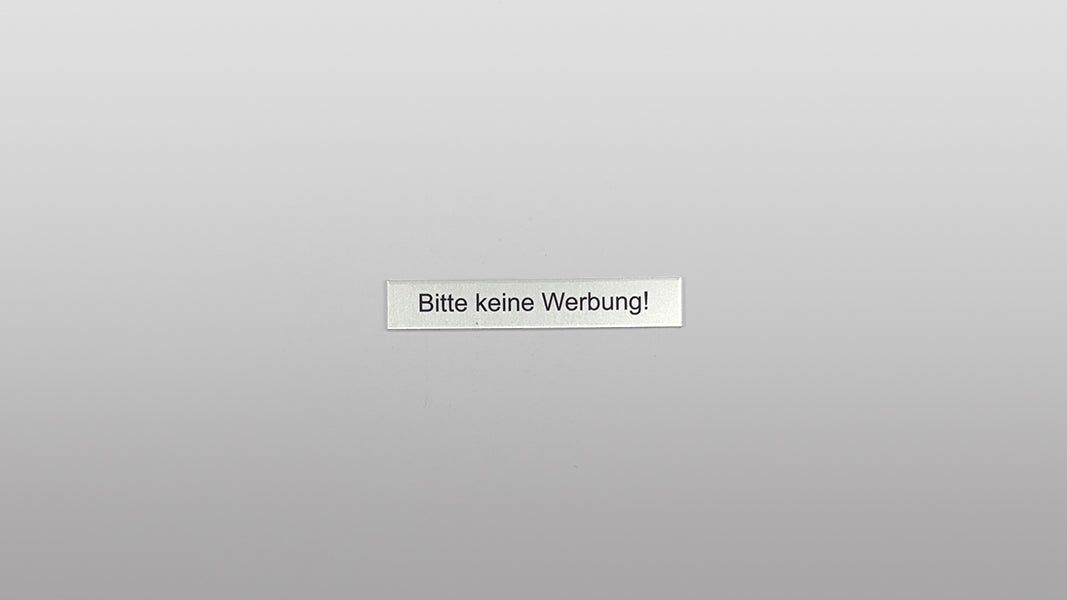 Wechselschild "Bitte keine Werbung!"